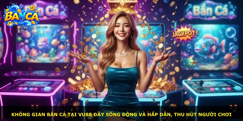 Không gian bắn cá tại Vu88 đầy sống động và hấp dẫn, thu hút người chơi