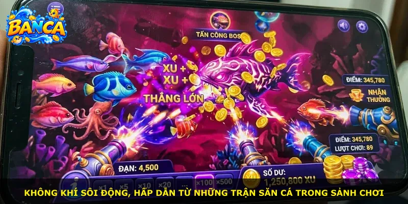 Không khí sôi động, hấp dẫn từ những trận săn cá trong sảnh chơi
